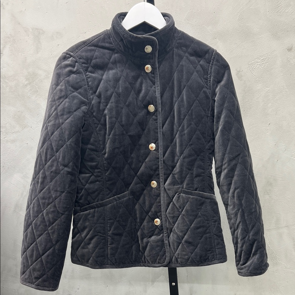 Coach grey quilted  velvet jacket